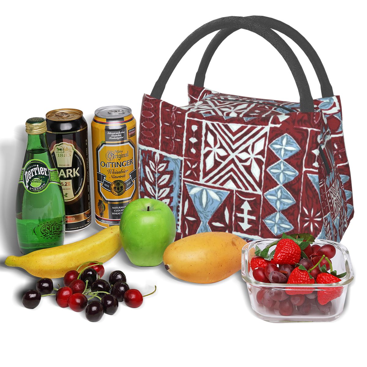 Geïsoleerde Warmte Lunch Zakken Hawaiian Tapa Doek Stof Afdrukken Thermische Vrouwen Picknick Bento Jongens Mannen Verse Pouch Voedsel Koeltas
