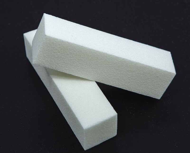 10Pcs White Nail Art Buffer Blocks Sanding Polishing Sponge Nail Files Fingernail Toe Buffing Grinding Manicure Tools