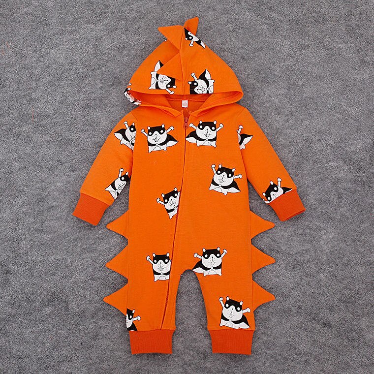 Bebê menino outono roupas de manga longa hoodies macacão zíper frontal aberto algodão macio uma peça geral verde com capuz macacão outfit: I / 95 (12-18 month)