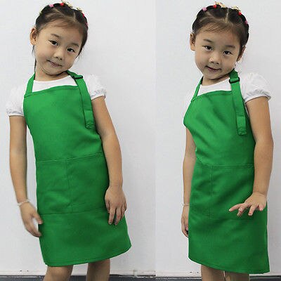 Newest Arrivals faroot Children Kids Plain Apron Kitchen Cooking Baking Painting Cooking Art Bib Apron