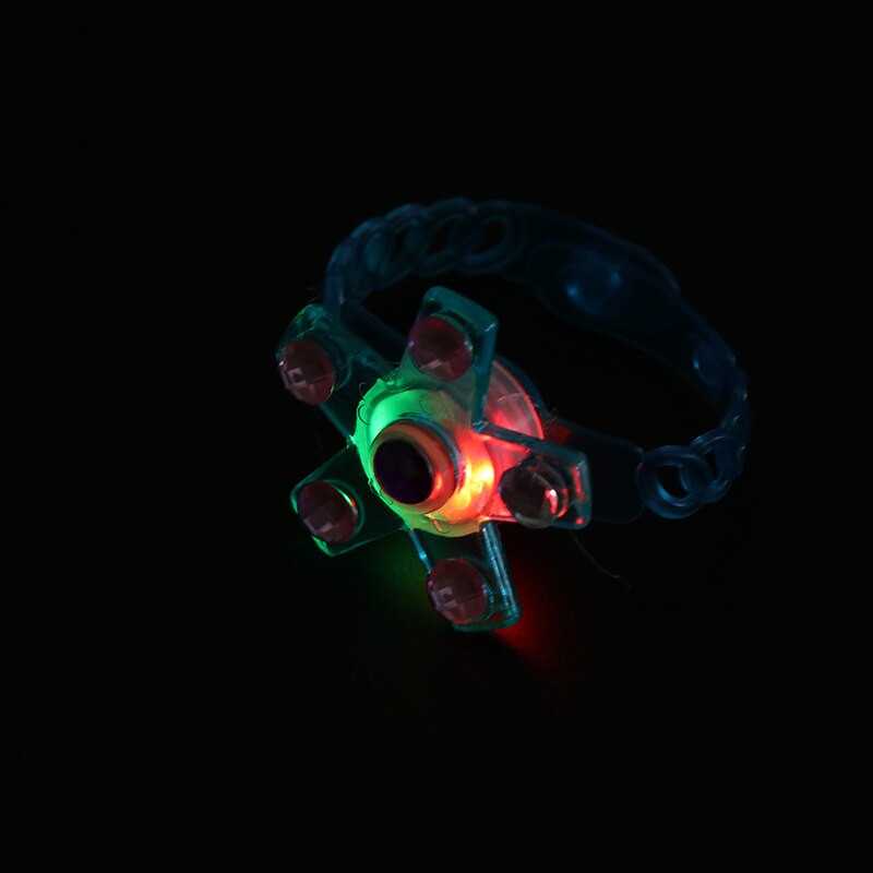 LED Cartoon Lights Glow In The Dark Toys Children's Luminous Wrist Band Manual Rotating Soft Flash Gyro Bracelet for Kids