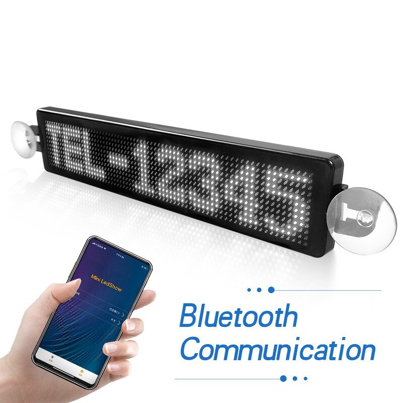 12v LED signage Bluetooth programmable LED display wireless graffiti text 12 * 72 matrix information flat display scrolling text: White