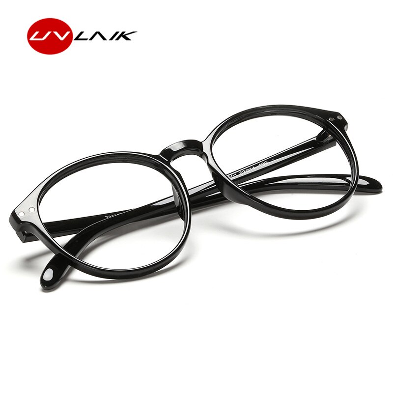 UVLAIK-Montura de lentes ópticos transparentes para hombre y mujer, anteojos redondos Retro hechos a mano, con lentes transparentes circulares