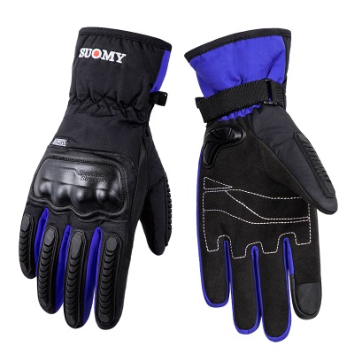 Unisex varma helfinger termisk cykling cykelhandskar utomhus camping vandring motorcykel handskar ryttare handskar 3 färger: Xl / Blå