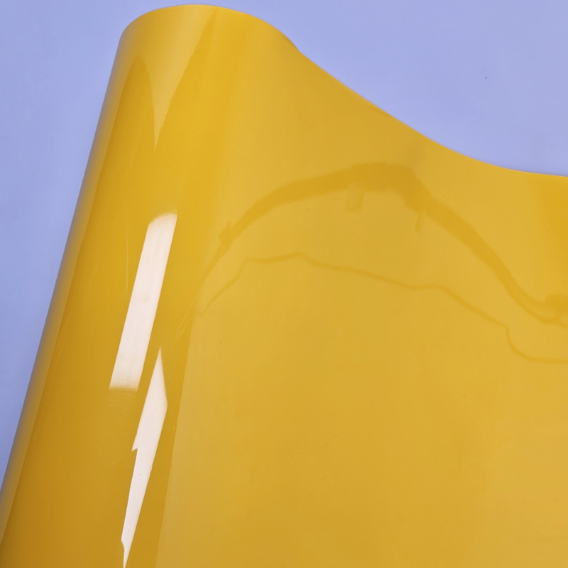 Højglans gul bilklistermærke indpakning vinylfolie klistermærker på bilfilm dæksel indpakningsfolie klæbende vinyl til motorcykelklistermærker: S