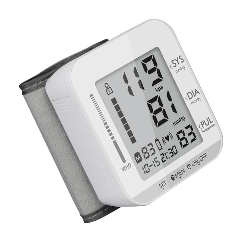 Digital håndledsblodtryksmåler automatisk blodtryksmåler bærbar smart cuff pulstonometer pulsmåler lcd: Som shoown