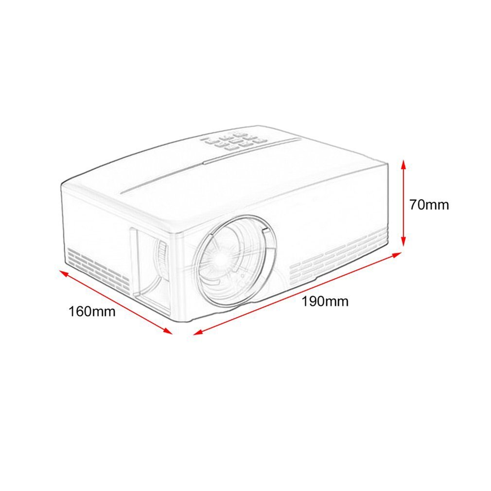 GP80 Mini Portable 1080P Projector LED LCD Projector VGA HDMI Beamer Home Theater 1800 LM Home Movie Theatre USB Plug & Play