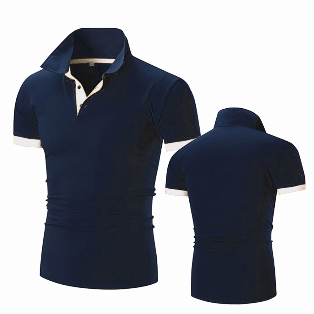 Novedad de verano, Polo de manga corta con cuello hueco para hombre, camiseta transpirable de de negocios, ropa de masculina