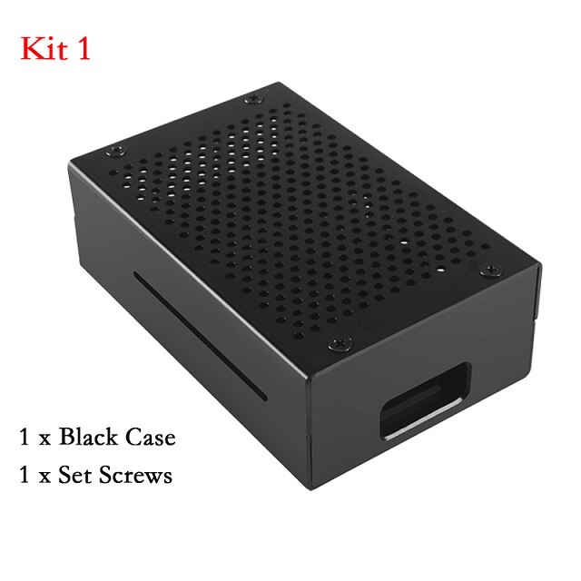 Raspberry Pi 4 Aluminum Case Raspberry Pi 4B Box Enclosure 3A Power Supply Charger Heat Sink Radiator for Raspberry Pi 4 Model B: Kit 1