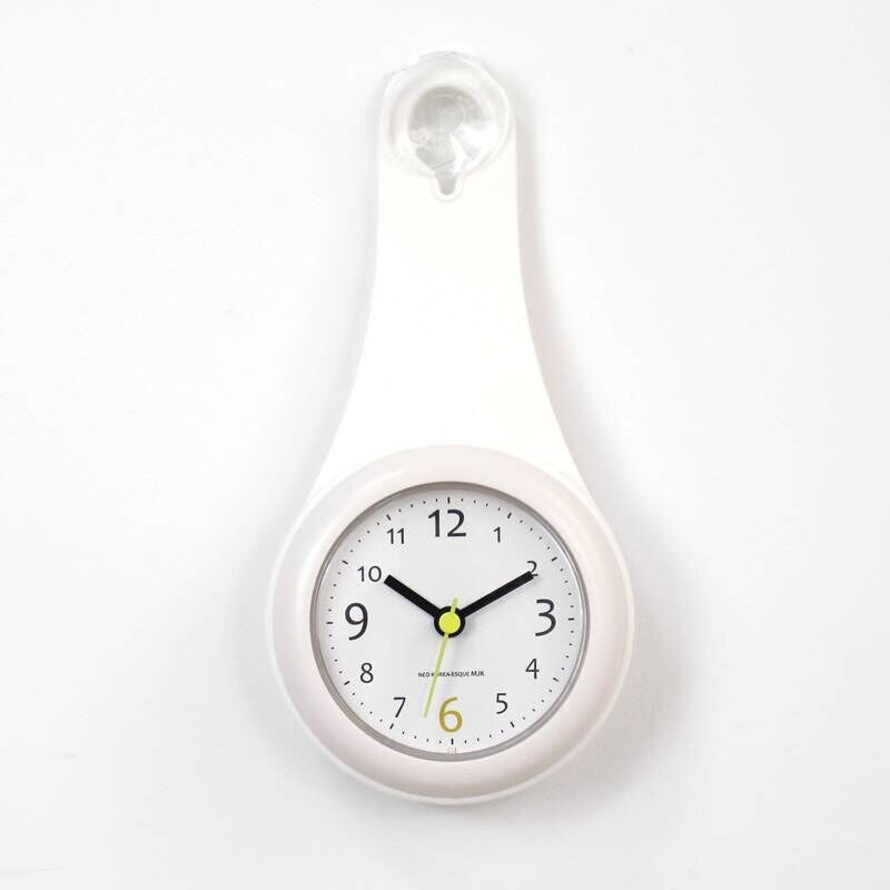 Bathroom waterproof anti-fog suction cup wall clock bathroom suction cup clock(white): 2