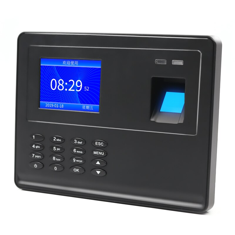 -Biometric Fingerprint Attendance Machine TFT LCD Display USB Fingerprint Attendance System Time Clock Employee Checking-In R: Default Title