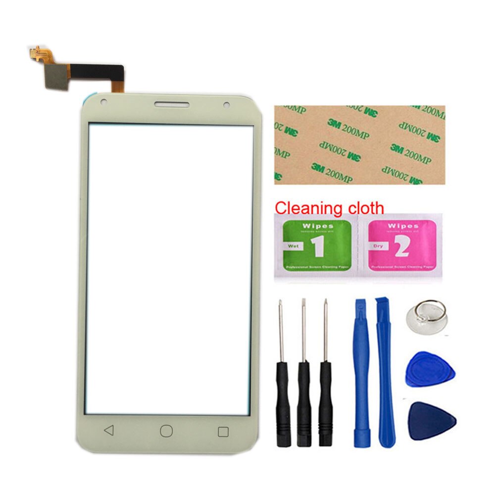 Pantalla táctil para Alcatel 5010, Sensor de Panel digitalizador, toallitas con pegamento 3M: White With Tools