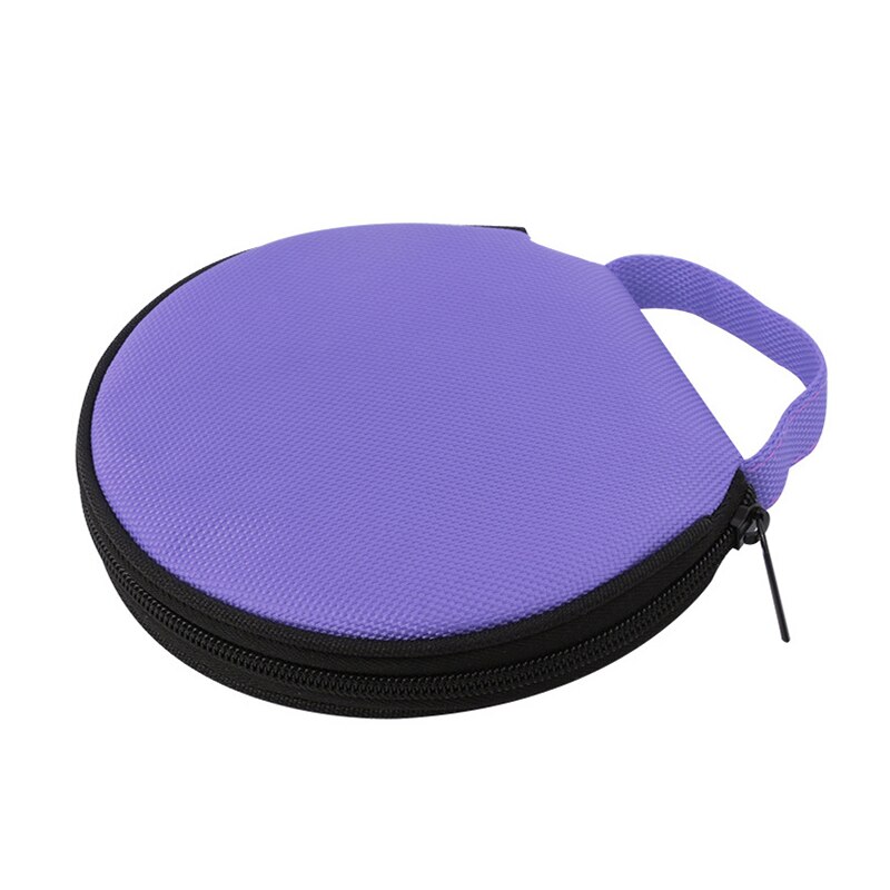 Portable CD DVD Case 20 Capacity Storage Bag Round Holder With Zipper: Purple