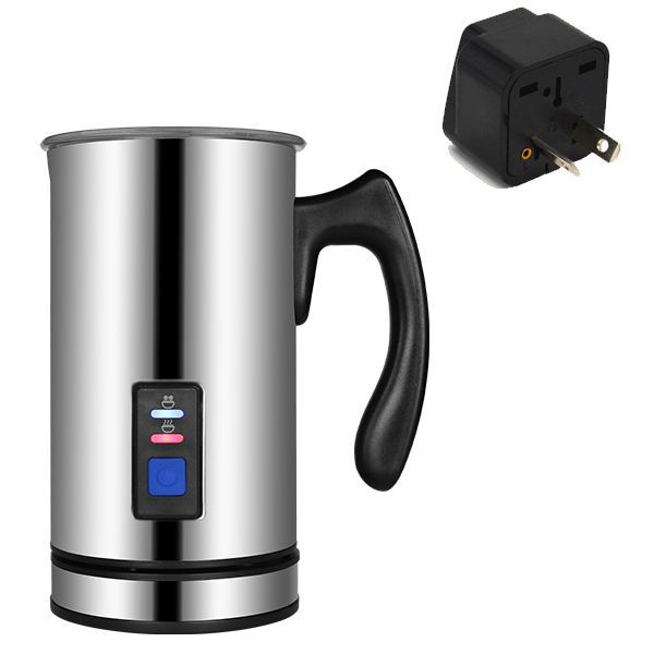 Mælkeskummer dampskummer elektrisk skummer til blødt skum, automatisk kold mælkevarmer med to piskerisvarmer og cappuccino maker: 220-240v au adapter