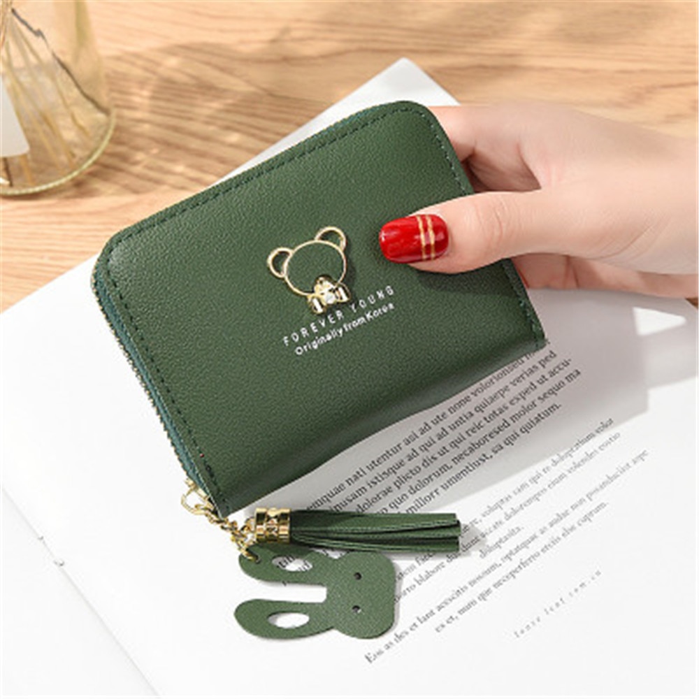 Petit portefeuille ours féminin à fermeture éclair | , porte-monnaie mignon femme, Mini sac à main japonais et coréen pour femmes