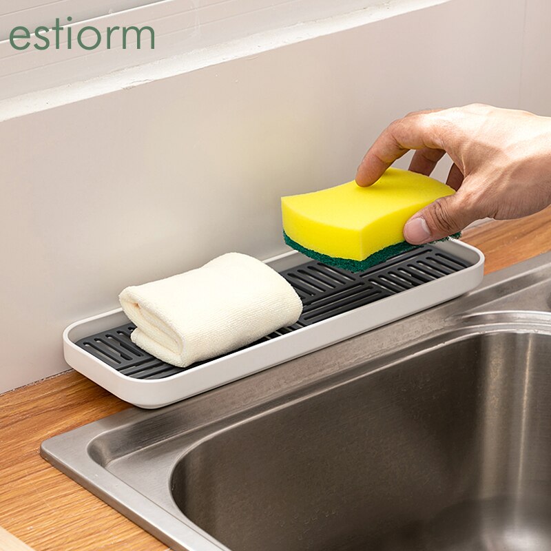 Küche waschbecken organzier, seife und schwamm Halfter, flasche tasse geschirr Ablauf Fach-Ablage für Gericht waschen Schwamm, Wäscher