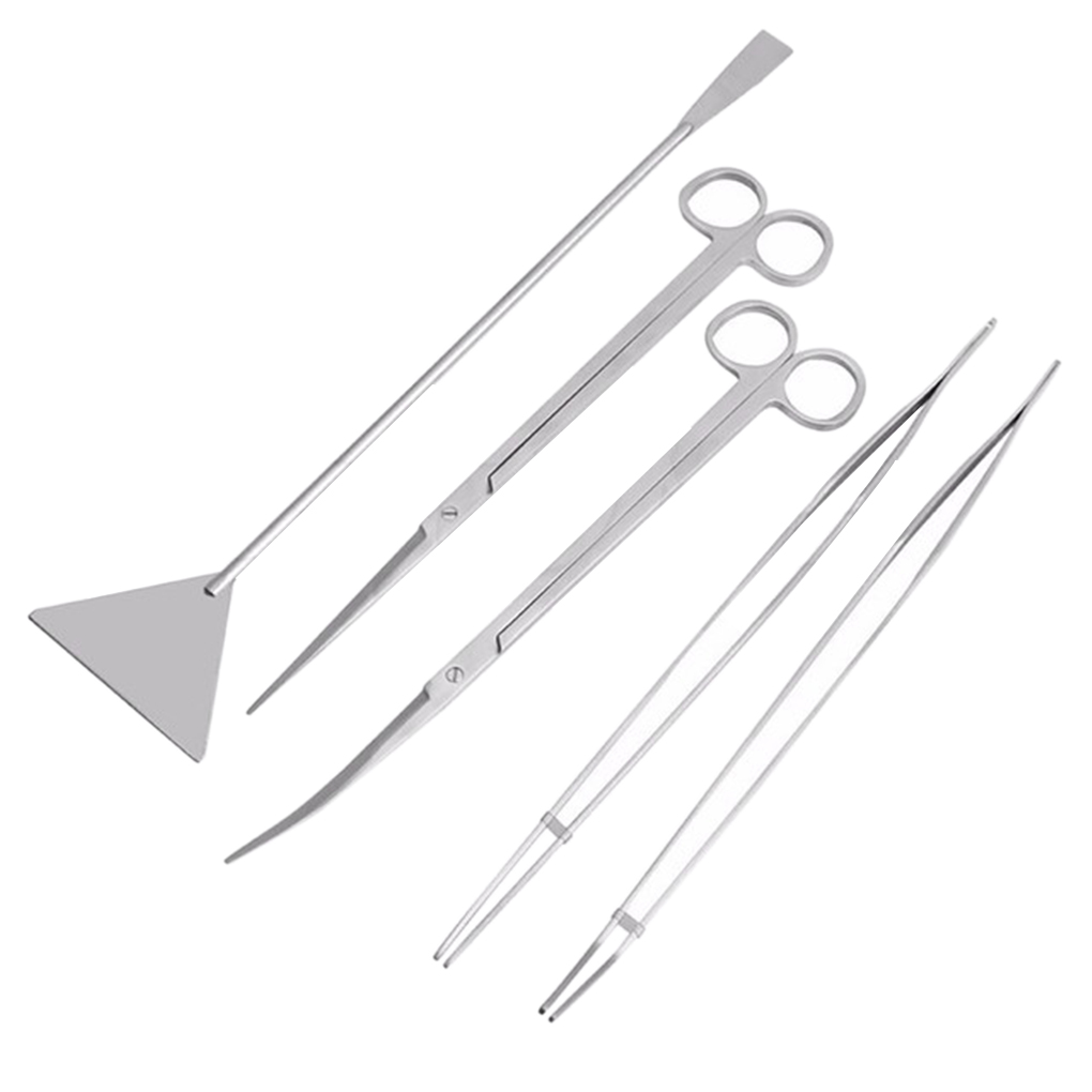 3/5PCS Aquarium Tank Tools Kit Fish Tank Aquatic Plants Long Tweezers Scissors Stainless Steel Maintenance Tool: NO.3