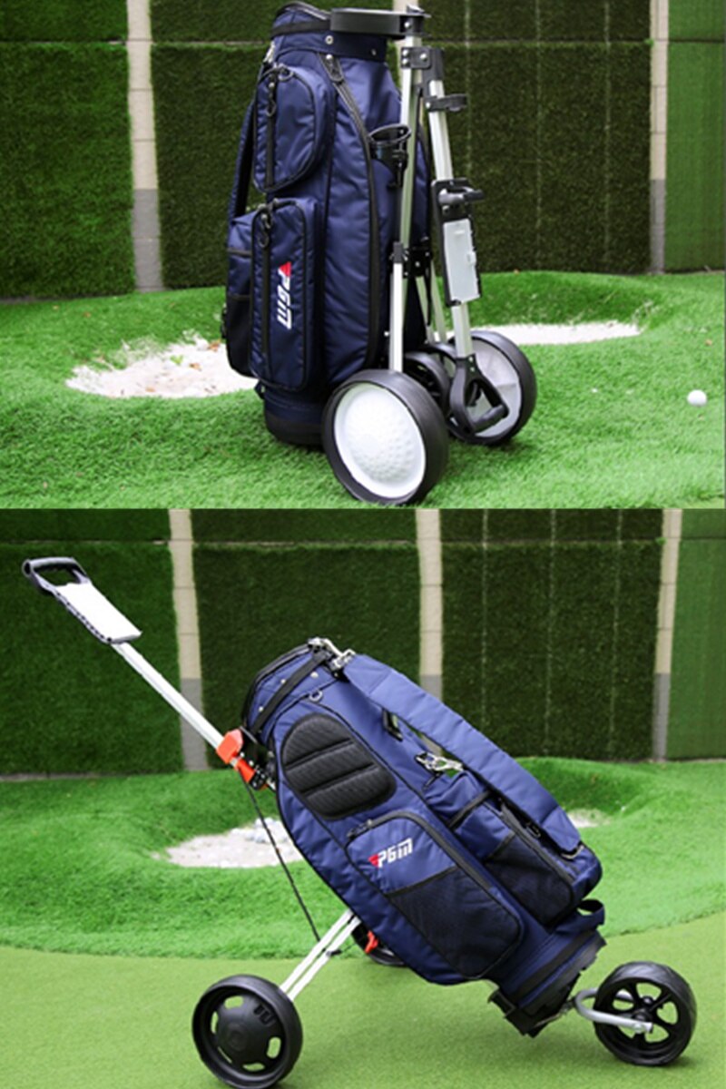 Jaycreer 3 Wielen Of 2 + 2 Wielen Draagbare Opvouwbare Golf Pull Push