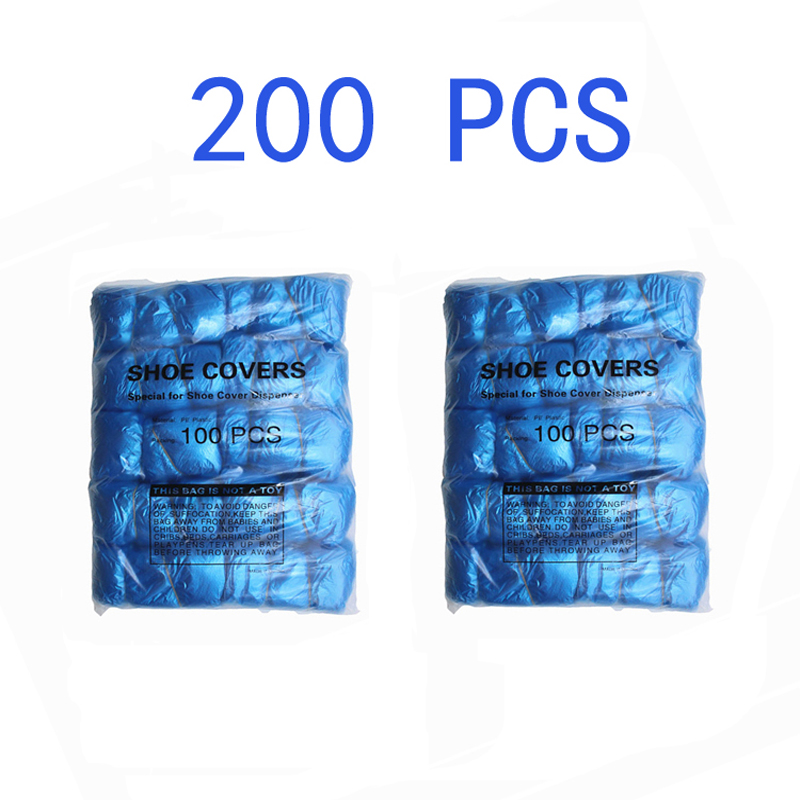 Disposable T-Buckle Overshoes for Automatic Shoe Cover Dispensers Dustproof Boot Covers Waterproof Plastic and Non-Woven Indoor: 200pcs