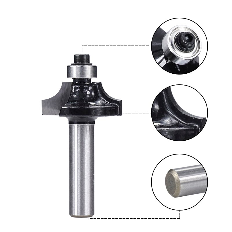 XCAN Corner Round Over Router Bit 8mm Shank Bearing Guide Carbide Milling Cutter Woodworking Tools End Mill