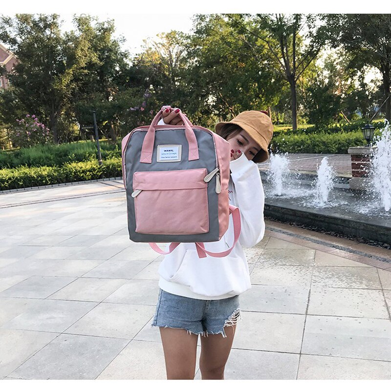 Simple Wild Lady Backpack College Campus Backpack Computer Bag Travel Pink Backpack