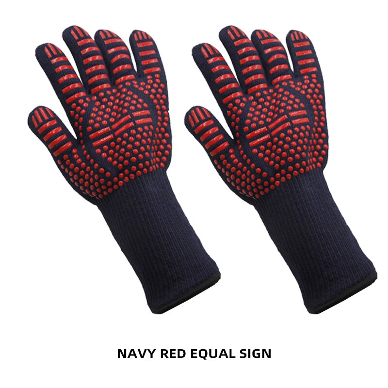 Gants multifonctions pour four à micro-ondes, maniques à poignée pour barbecue, résistant à la chaleur, ignifuge, pour la cuisson, outil de cuisine: 2pcs red equal sign