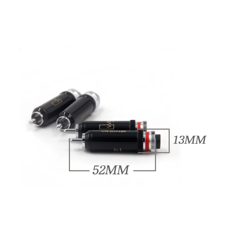 4pcs WBT-0102 RCA Plug Rhodium Plated Self-locking Welding RCA Plug Connector HiFi Audio Signal Cable RCA Plug