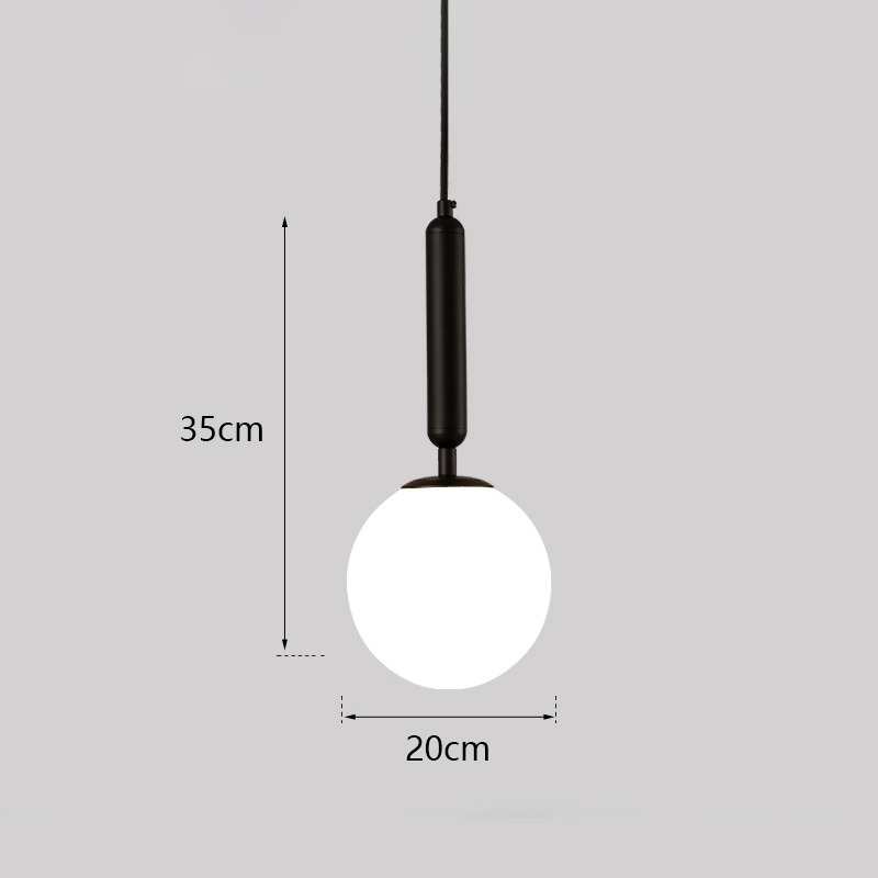 Nordiske led pendellamper glaskugle til soveværelse bar pendel iluminação sort guld globe hanglamp moderne pendel loftslampe: 6