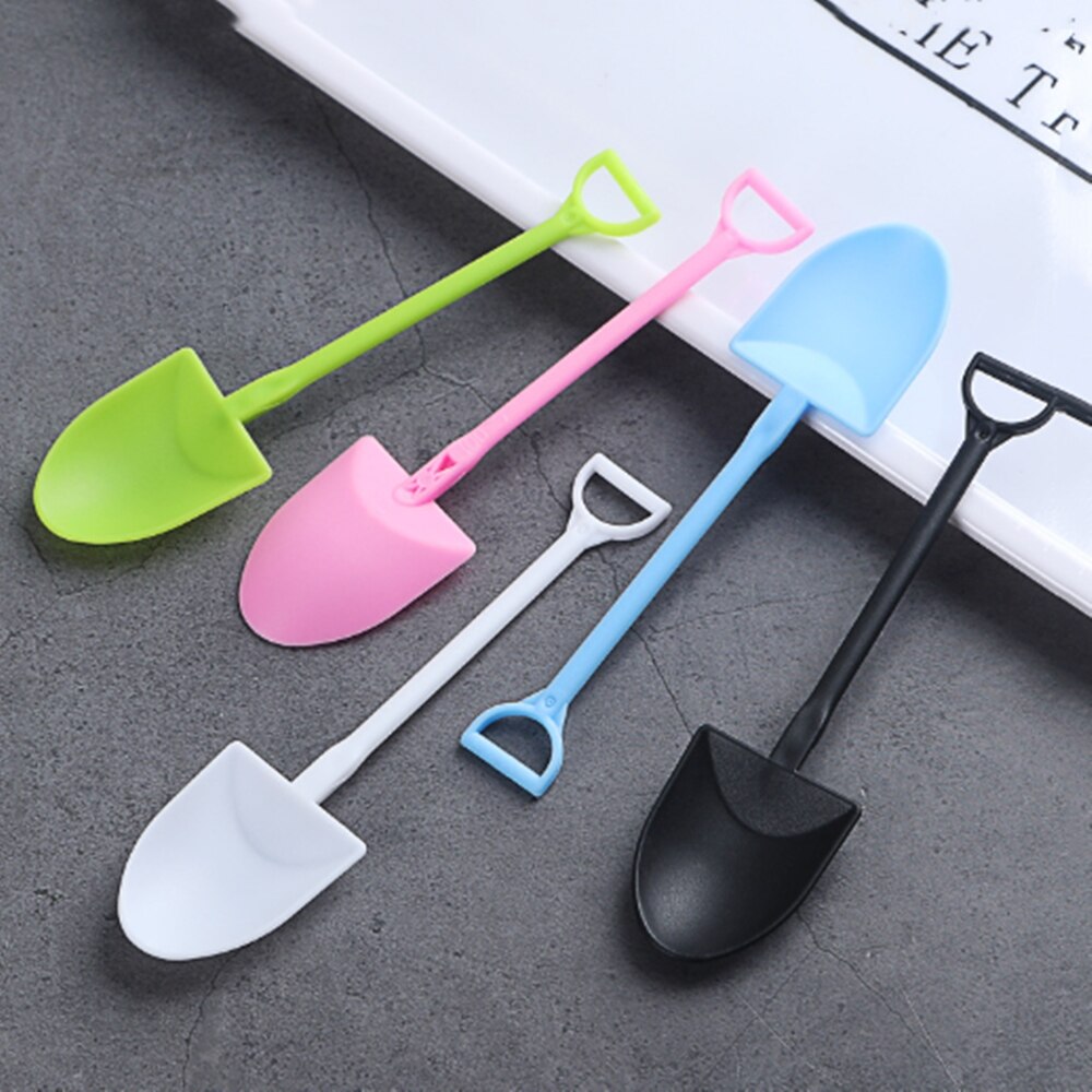 100x Dessert Lepel - Pudding Lepel - Shovel Vorm - Wegwerp Plastic - 12x3cm