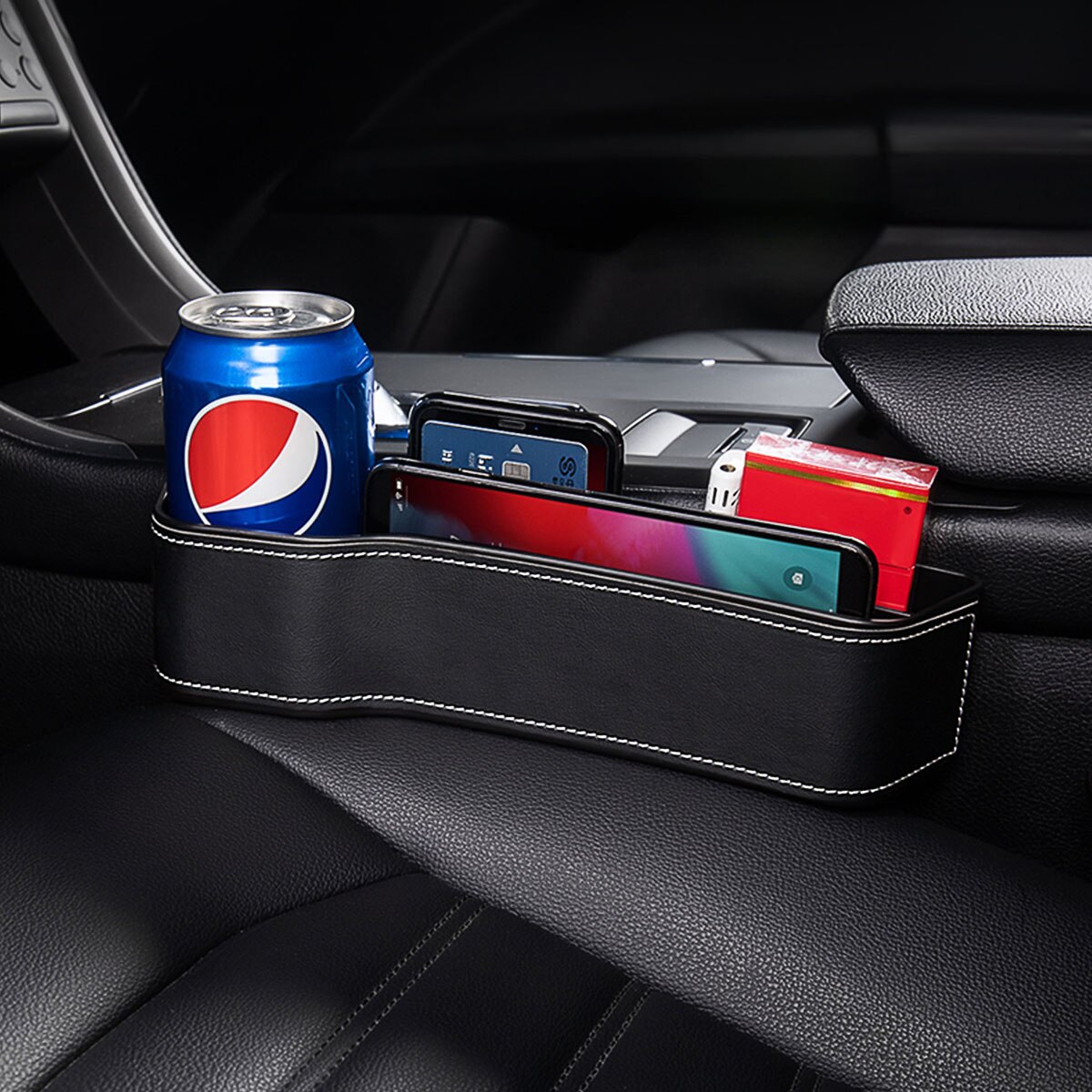 2pcs Durable Plastic Simple Practical Storage Car Seat Box for Man Woman