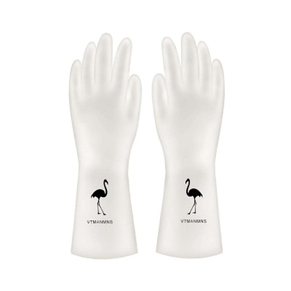 Female waterproof rubber latex dishwashing gloves kitchen durable cleaning housework chores dishwashing tools: BirdS / S