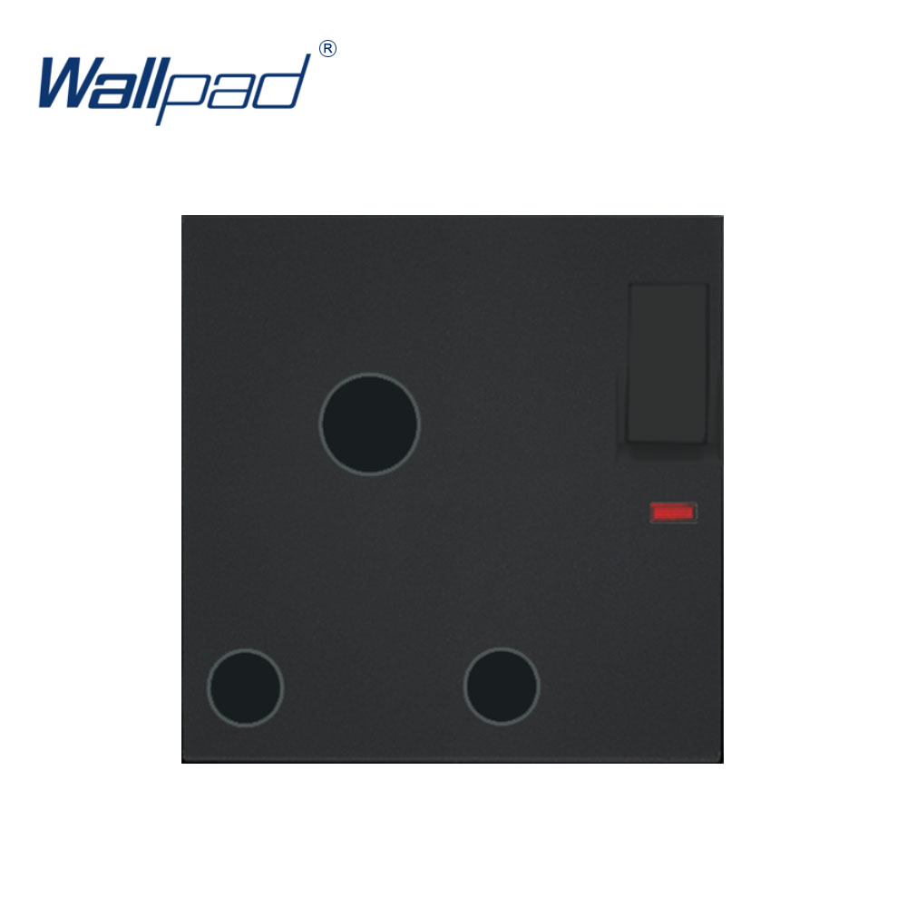 Wallpad Luxury 3 Pin 15A UK Socket With Switch Electric Outlet Function Key For Wall White And Black Plastic Module Only
