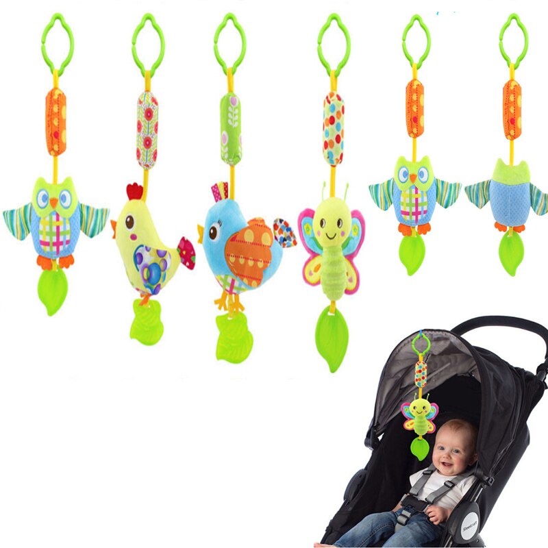 Baby Rasseln Spielzeug Kinder Weiche Vogel Küken Eule Plüsch Spielzeug Tier Clip Baby Krippe Bett Hängen Glocken Spielzeug Für Kinderwagen
