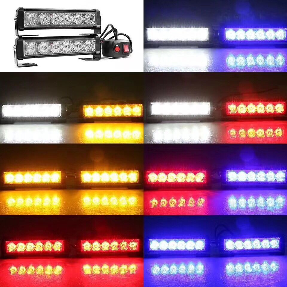 2 x 4/2 x 6 led ambulans polis blixtljus bil lastbil galler drl nödblinkande lampa auto led varningssignal ljus 12v
