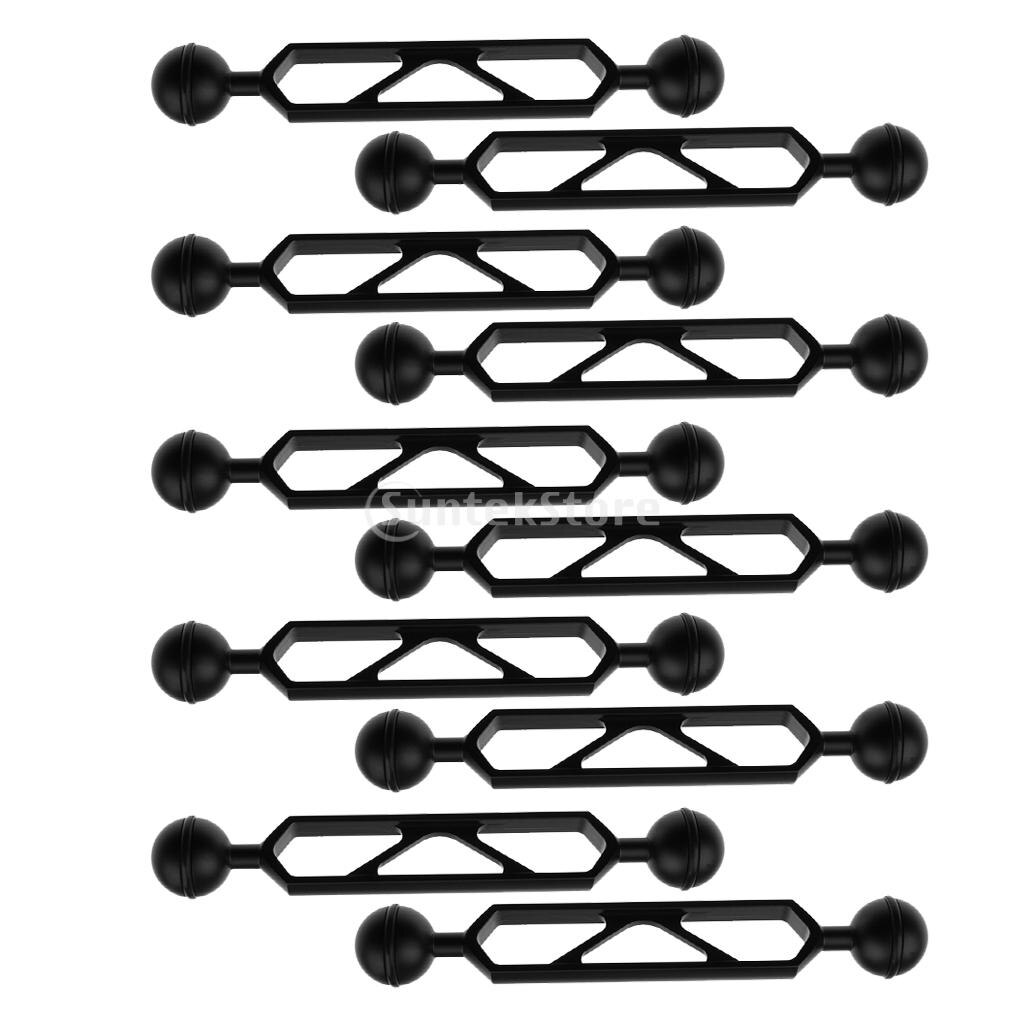 10Pieces 6'' Dual Joint Ball Extension Aluminum Alloy Arm Diving Underwater Camera High Strength, Corrosion Resistance