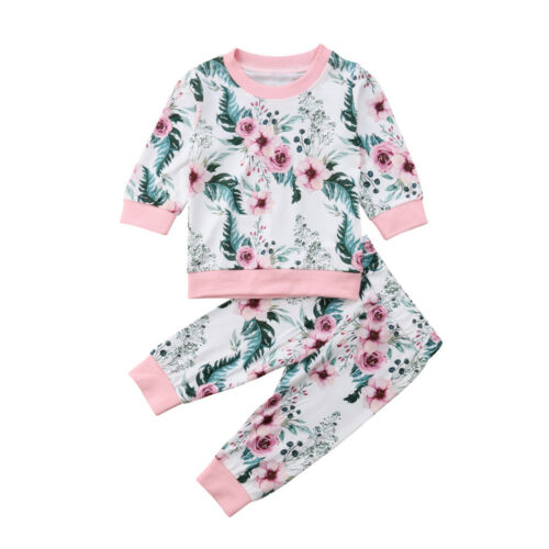 PUDCOCO Toddler Kids Baby Girl Infant Clothes T-shirt Top Pants Outfit Sets Tracksuit Support