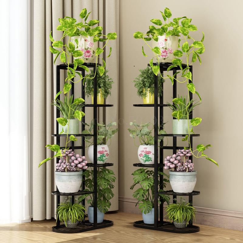 Smedejerns blomsterhylde stue soveværelse blomsterreol flerlags indendørs specialtilbud jern balkon blomsterhylde hylder hjem