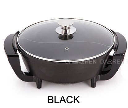 1PC 220V 1500W 6L Electric Multifunctional pot cooker Yuanyang Pot Household non-stick cookware: BLACK
