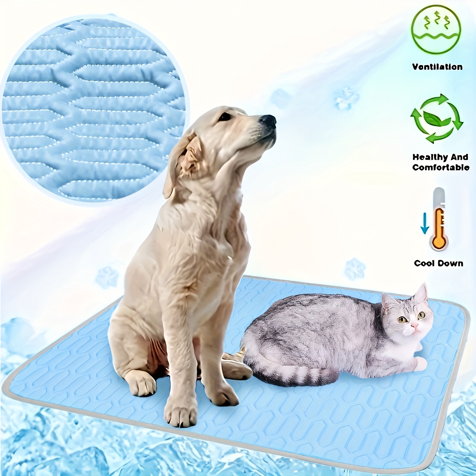 UPGRADED ICE-COOl MODEL Summer Pet Cooling Mat Pad And Sleeping Pad Bed for Small, Medium, and Large Cats & Dogs