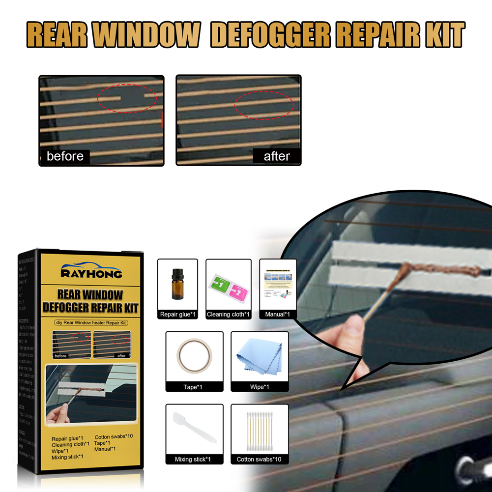 Auto Achterruit Ontlogger Reparatie Kit Diy Snelle Reparatie Verwarming Grid Lijnen Fix Verwarmer Glazen Lijnen Ontdooier Rooster Lijnen Renoveren Gereedschap