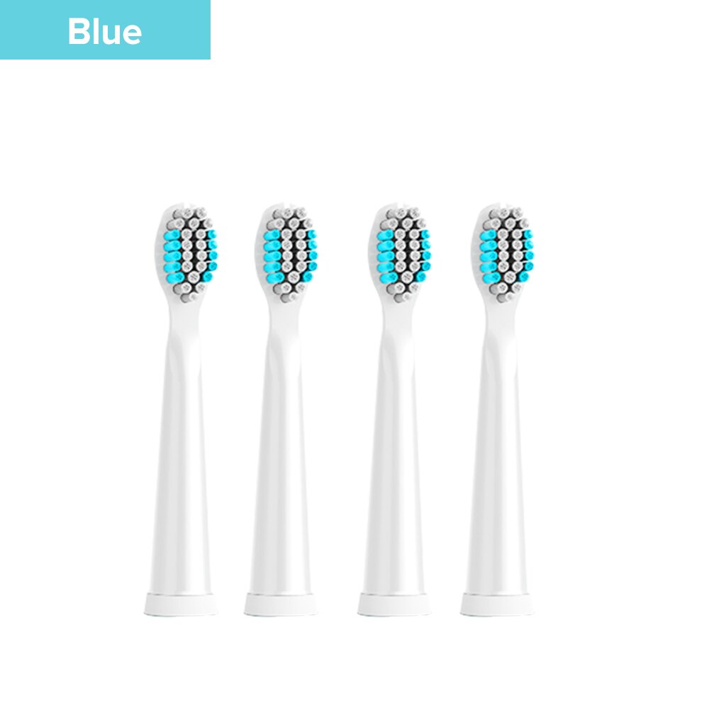 4PCS Detachable Replacement Brush Heads Fit Advance Power Sonic Electric Toothbrush Heads Pro Health Soft Hair Tooth Brush Head: Blue