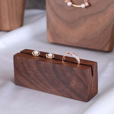 Ketting Buste Massief Houten Zwarte Walnoot Hanger Ketting Display Houder Oorbellen Ring Display Stand Massief Houten Ketting Showcase: 5