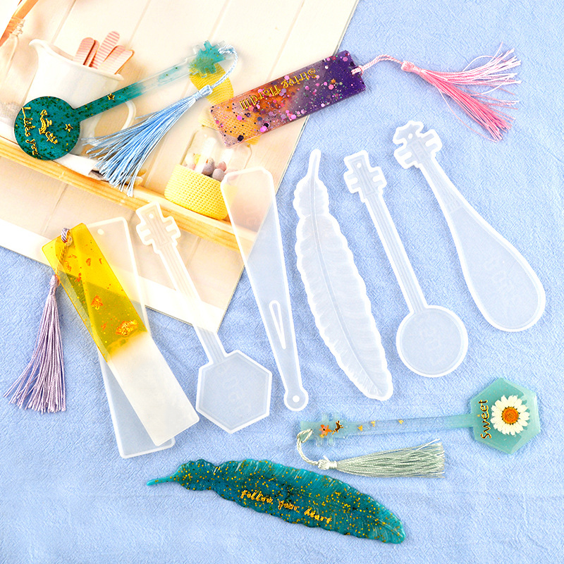 Marcapáginas DIY, molde de silicona, haz tu propio libro, marcador de libro, pluma Rectangular, instrumento Musical clásico, moldes de resina epoxi
