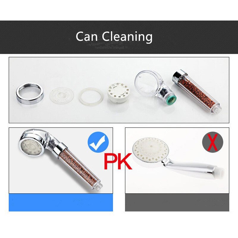 Regadera con luz LED para cabezal de ducha de baño, Boquilla pequeña, Control de temperatura, luz de Color, terapia de aniones, cabezal de ducha de baño y baño