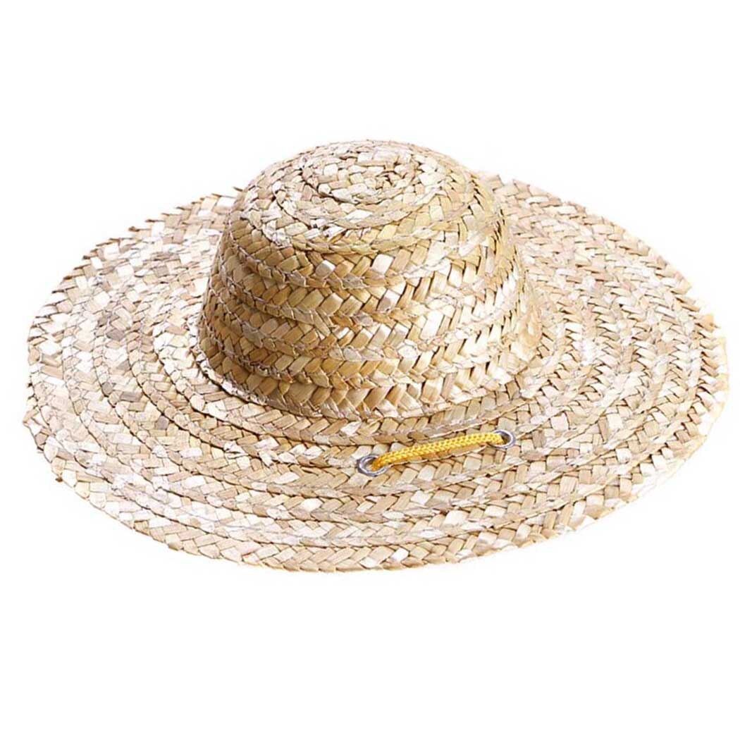 Kat hat vintage justerbar rem strå solhat kæledyr hatte kæledyr kostume til kat hund tøj tilbehør til hawaiian fest