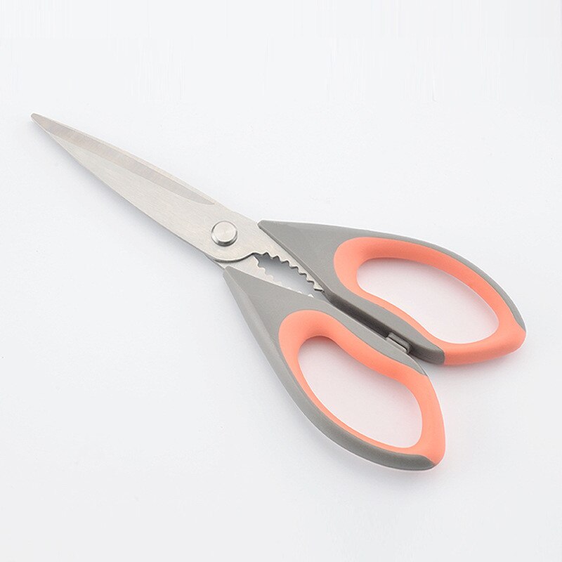 Multi-Function Stainless Steel Kitchen Scissors Cutter for Vegetable Meat Potato Cheese Fish Nut Outdoor BBQ Food Scissor: Pink