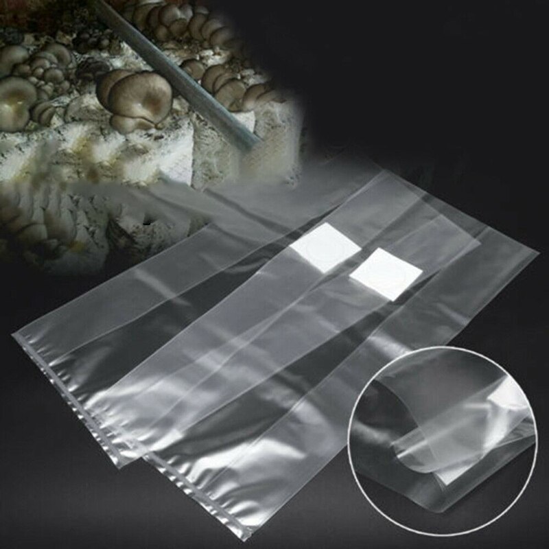 50Pcs Pvc Paddestoel Spawn Grow Bag Substraat Clear Tassen Hoge Temp Pre-Afsluitbare