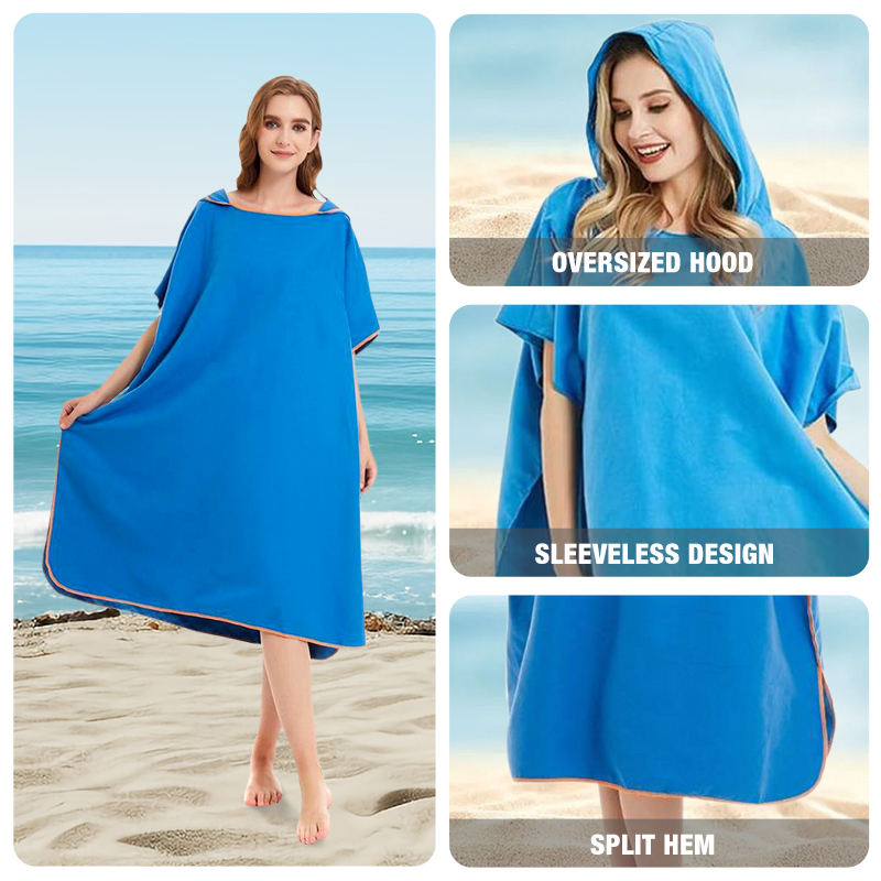 Microfiber handdoek met capuchon Heren Dames voor zwemmen Strand Reizen Sneldrogend Veranderend gewaad Cape Badhanddoek Badjas Surfponcho Sauna Spelen