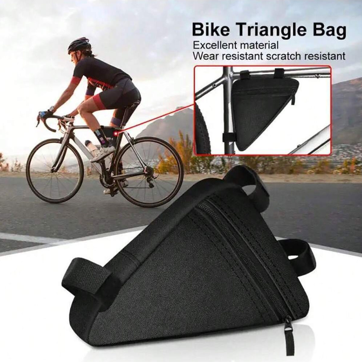 Paquete de herramientas triangulares para bicicleta, bolsa para SILLÍN de bicicleta de montaña, barra Horizontal de tubo superior, accesorios para bicicleta, 1 ud.
