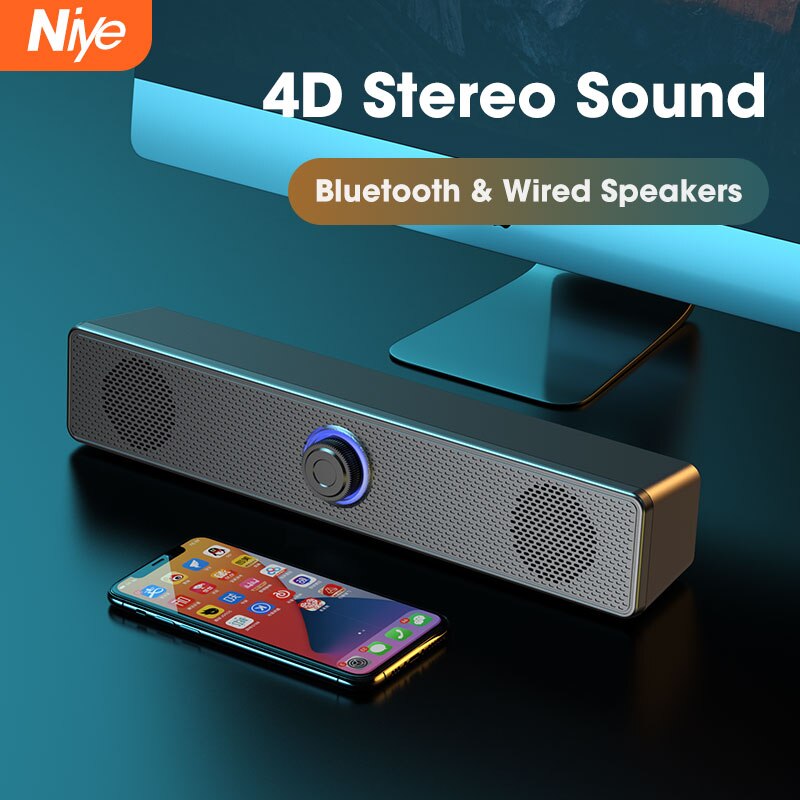 Computer 5.0 Bluetooth Speaker Wired Surround Soundbar Speaker Stereo Subwoofer Sound For Laptop Home Theater Soundbar Speakers